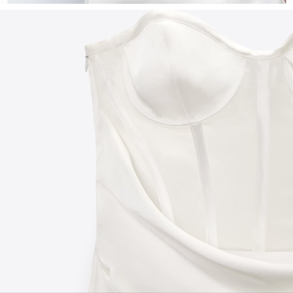 Zara Straight Neck Underwire Wrap Front Mini Dress - Picture 6 of 9